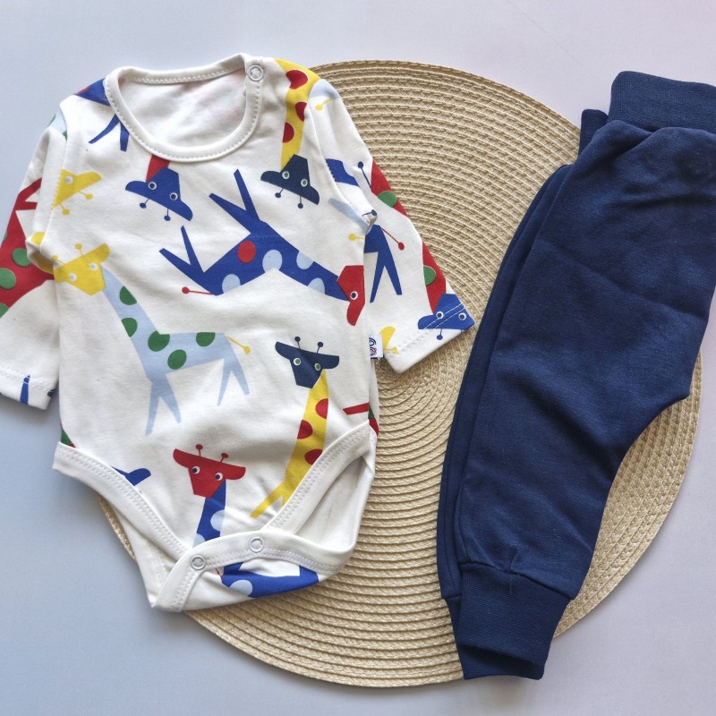 بادی و شلوار زرافه سرمه ای وچیون