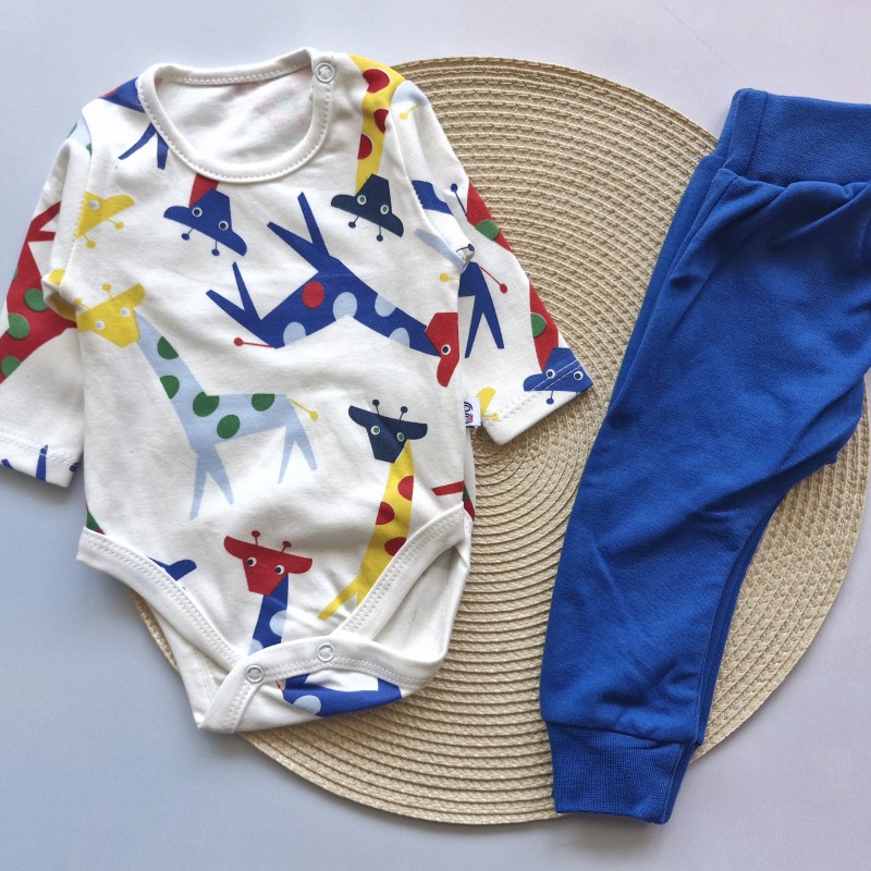 بادی و شلوار زرافه آبی وچیون