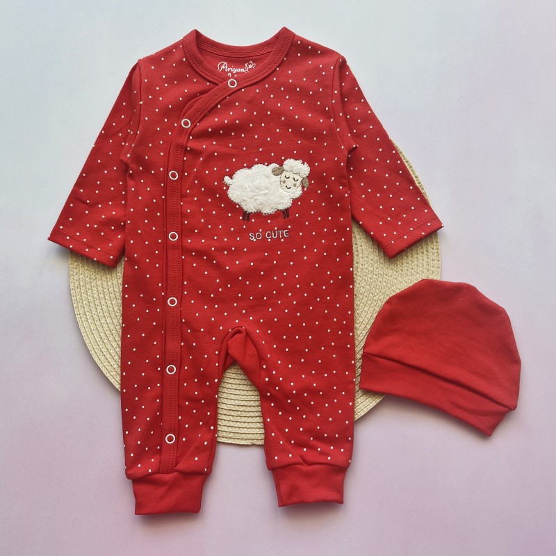 سرهمی و کلاه ببعی گلدوزی قرمز آرین