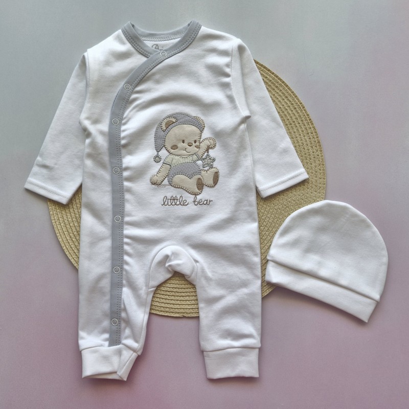 سرهمی و کلاه خرس گلدوزی سفید آرین