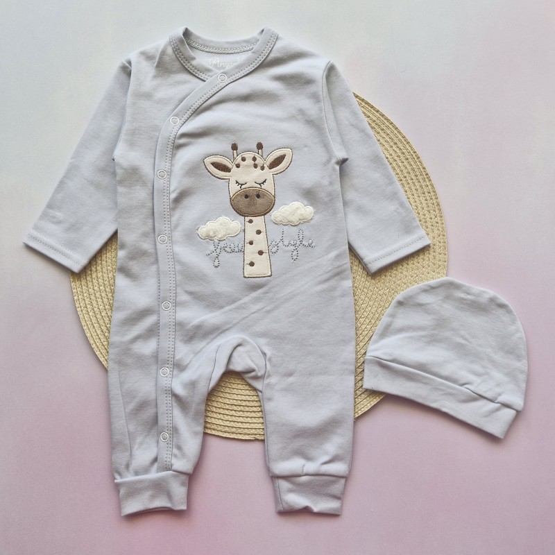 سرهمی و کلاه زرافه گلدوزی طوسی آرین