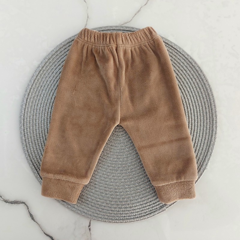 شلوار مخمل نسکافه ای امیر کوچولو