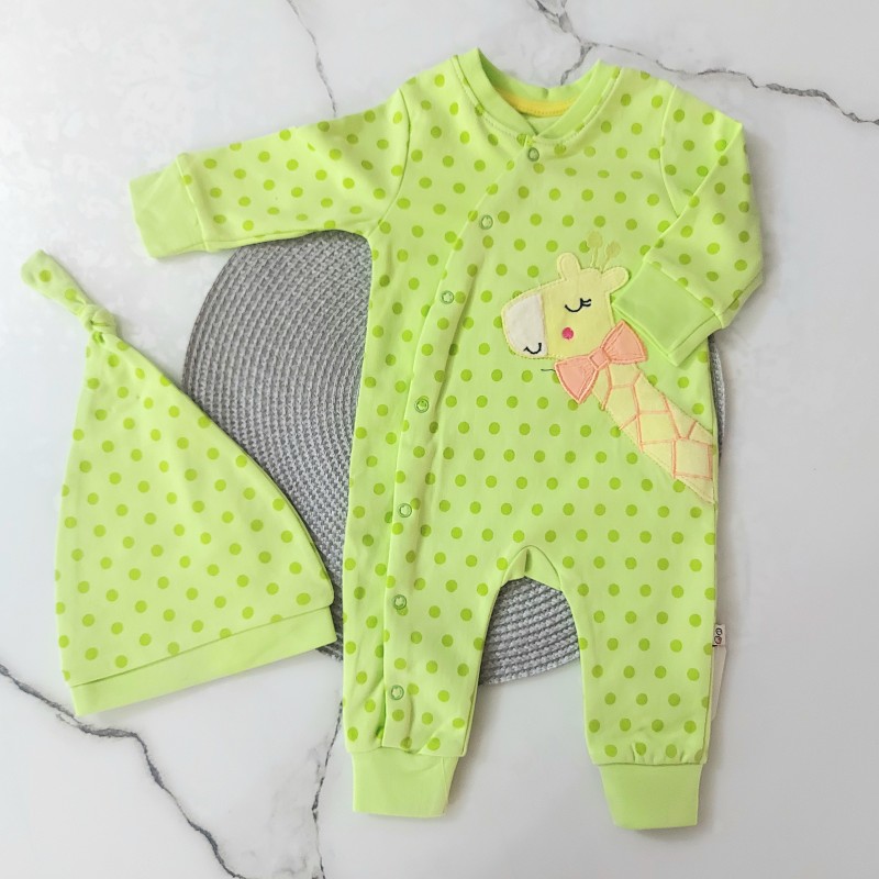 سرهمی و کلاه گلدوزی زرافه سبز وچیون