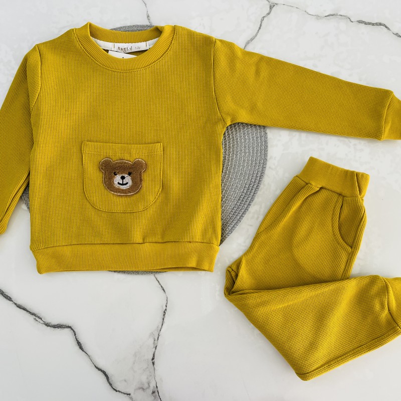 بلوز و شلوار بیسکویتی تدی خردلی آنیل kids