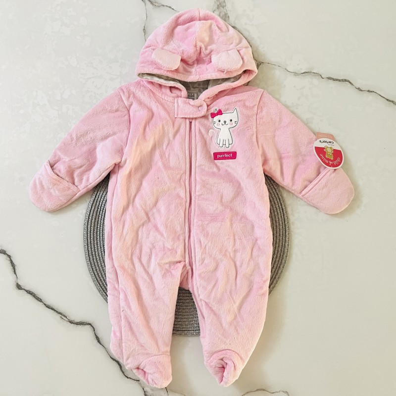 سرهمی کارترز مخملی مدل گربه صورتی