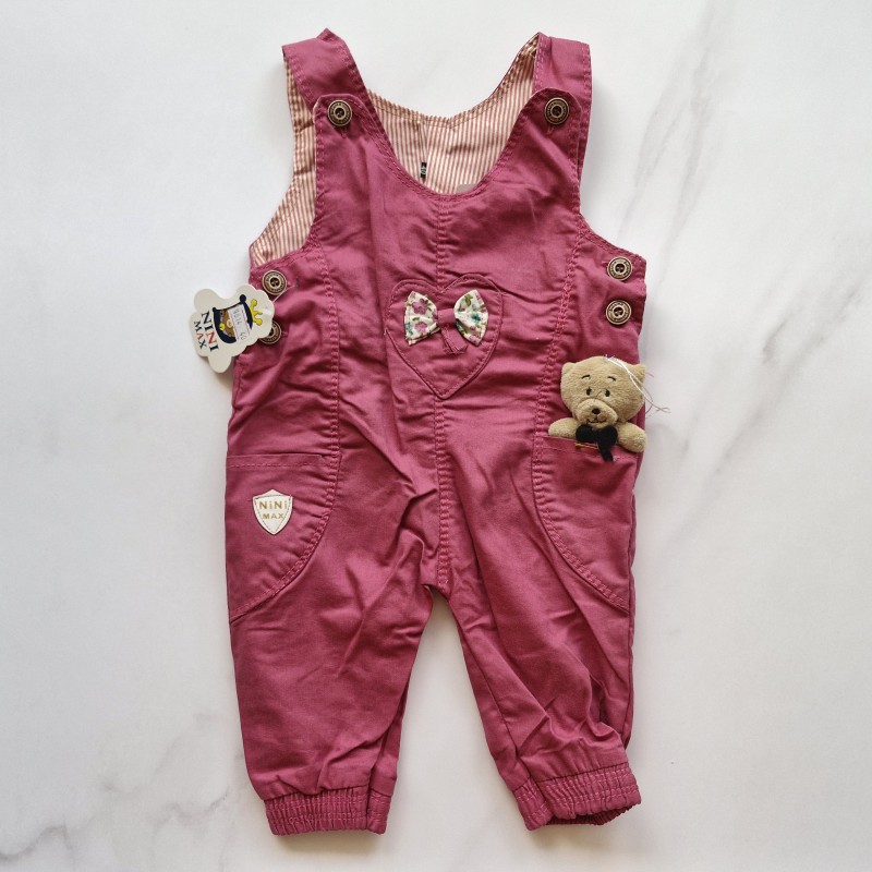 بیلرسوت کتان پاپیون عروسکی ارغوانی نی نی مکس