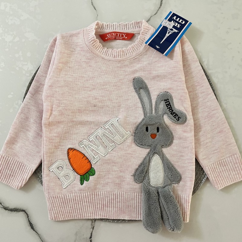 بلوز بافت خرگوش صورتی روشن kids