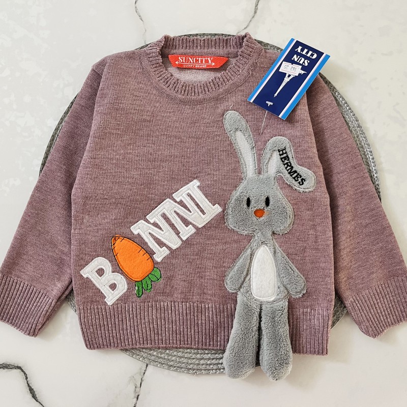 بلوز بافت خرگوش بنفش kids