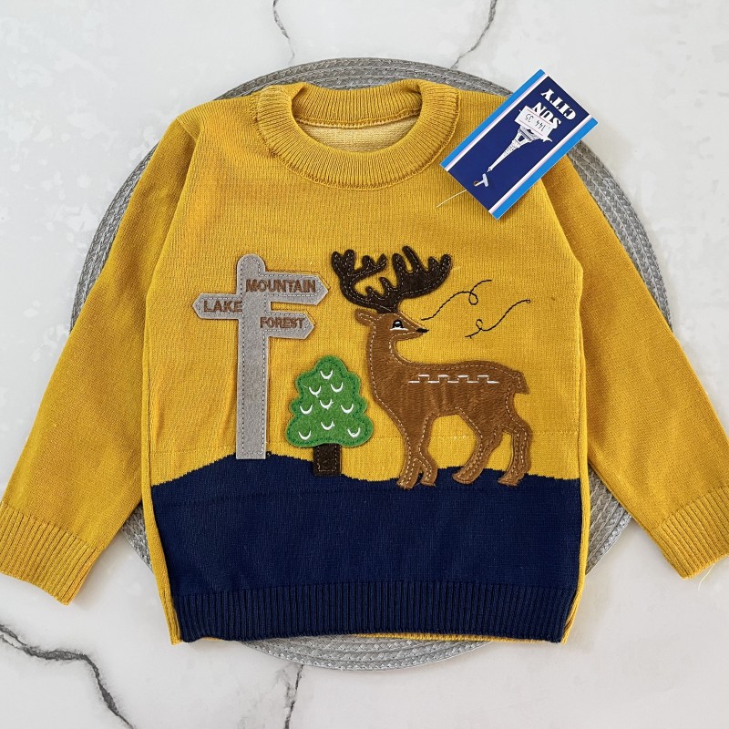 بلوز بافت گوزن زرد kids