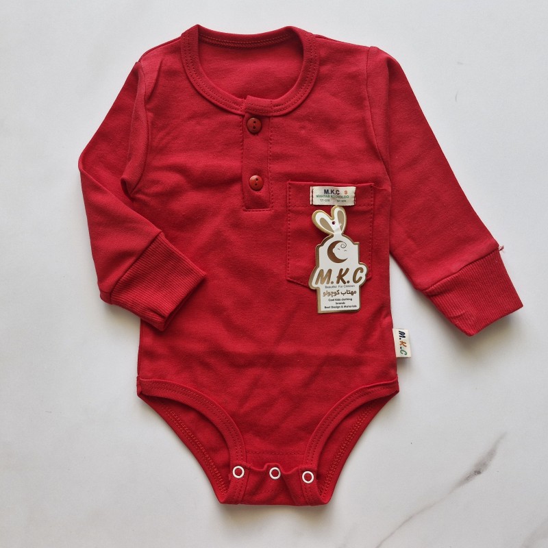 بادی آستین بلند قرمز پسرانه مهتاب کوچولو