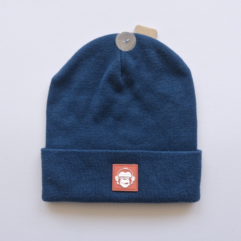 کلاه بافت ریز سرمه ای میمون