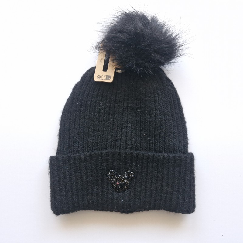 کلاه بافت تک پوم میکی موس مشکی