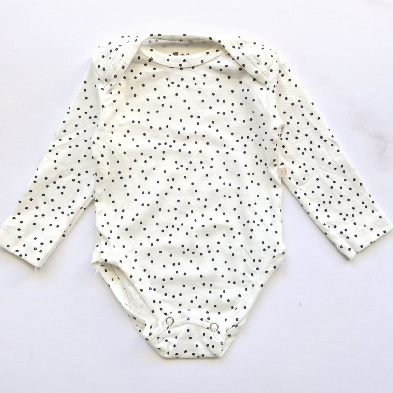 بادی آستین بلند خال خالی مشکی teddyboom