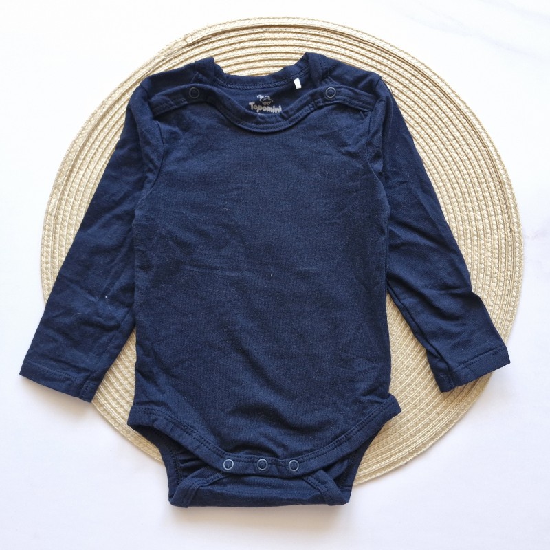 بادی آستین بلند یقه فرشته سرمه ای Topomini