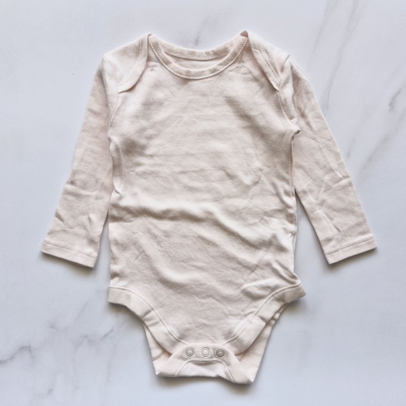 بادی آستین بلند یقه فرشته صورتی روشن