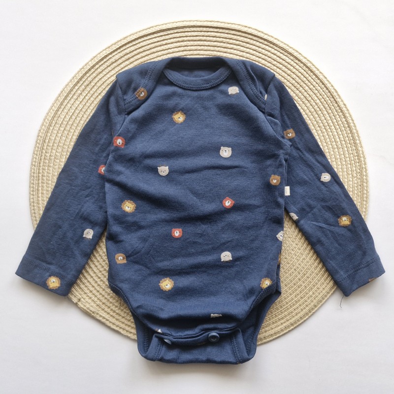 بادی آستین بلند حیوانات سرمه ای teddyboom