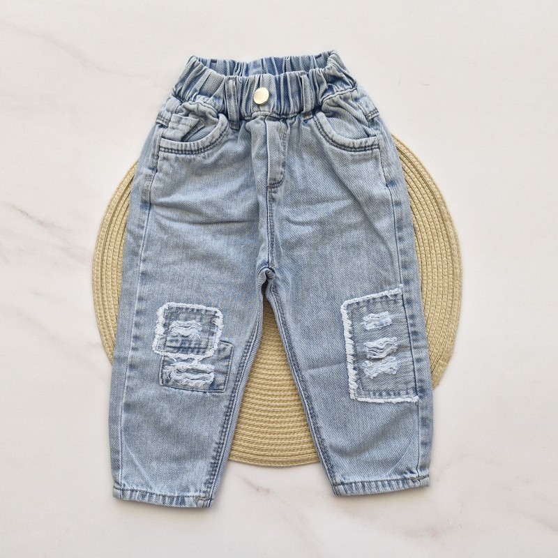 شلوار جین روشن مام استایل زاپدار پرنیان