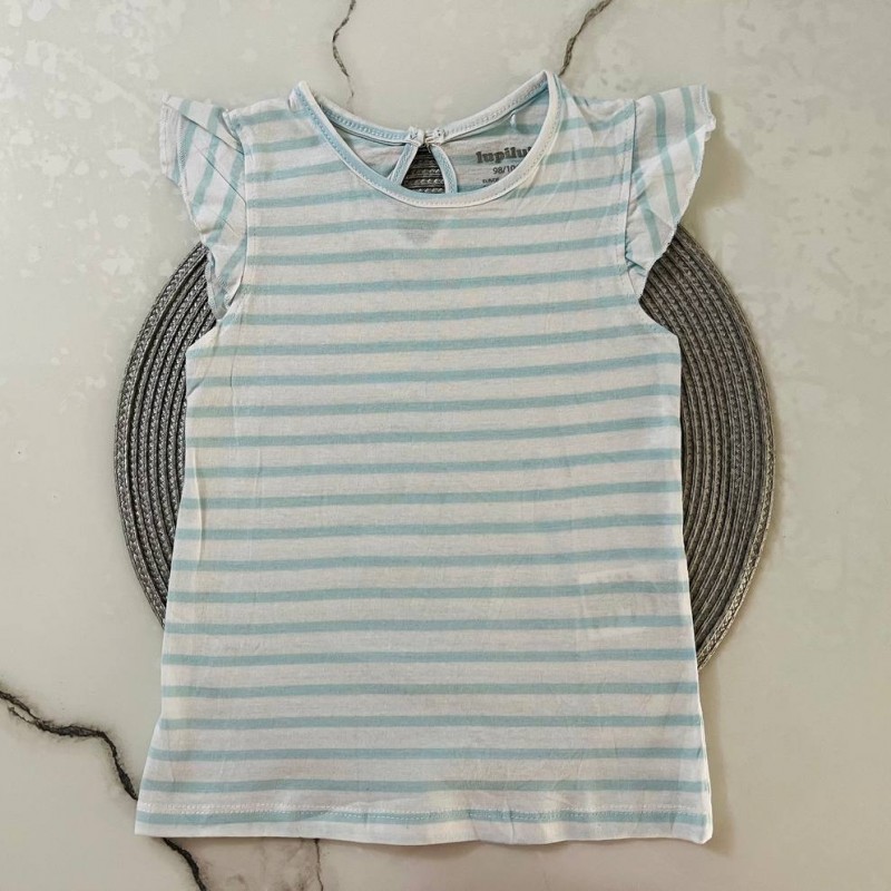 تیشرت آستین کوتاه ‌‌راه راه سفید آبی kids