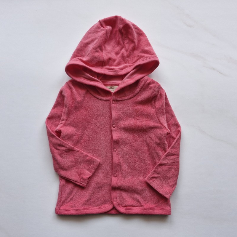 سویشرت کلاه دار حوله ای سرخابی لوپیلو