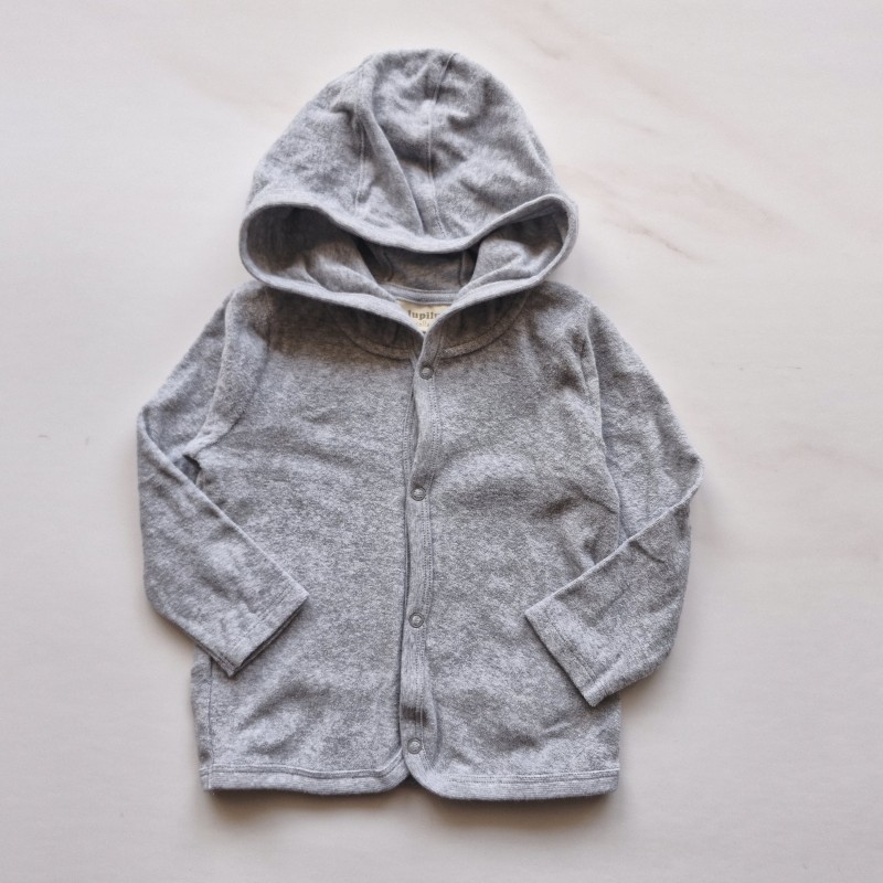 سویشرت کلاه دار حوله ای طوسی لوپیلو