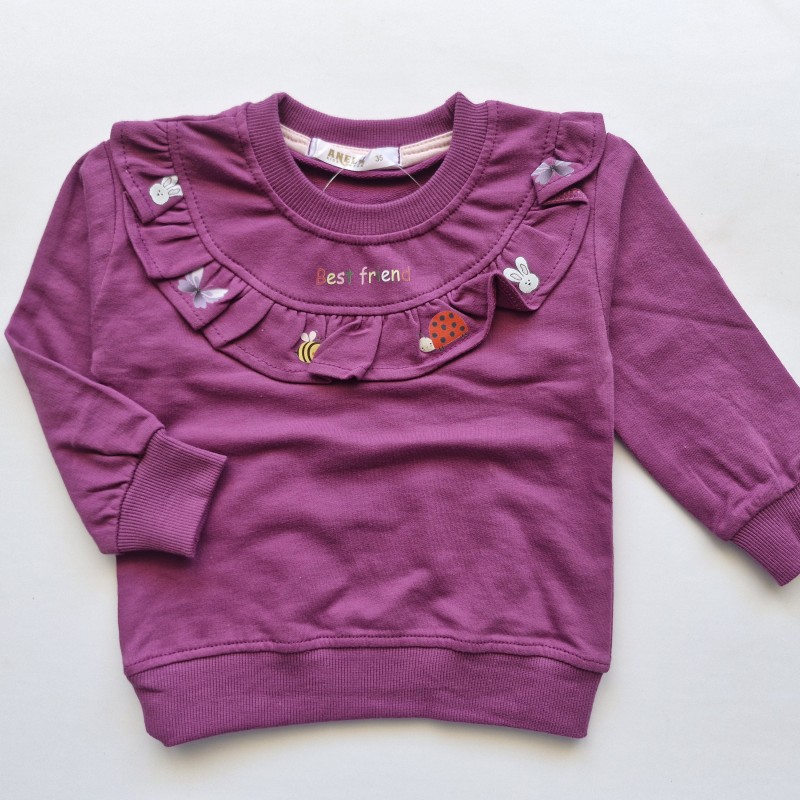 بلوز دورس بهاره یقه چیندار ارغوانی