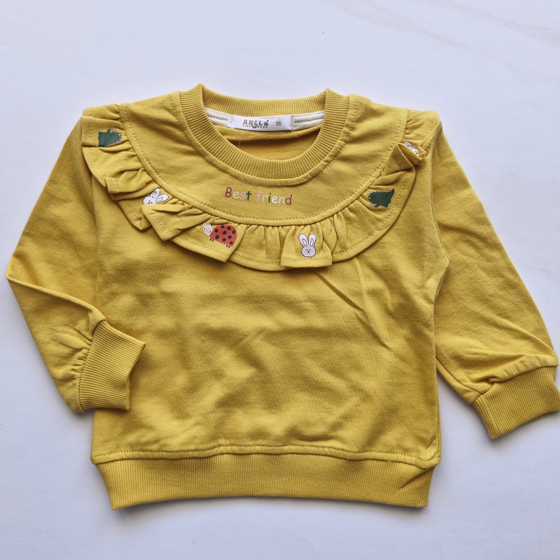 بلوز دورس بهاره یقه چیندار زرد آنیل