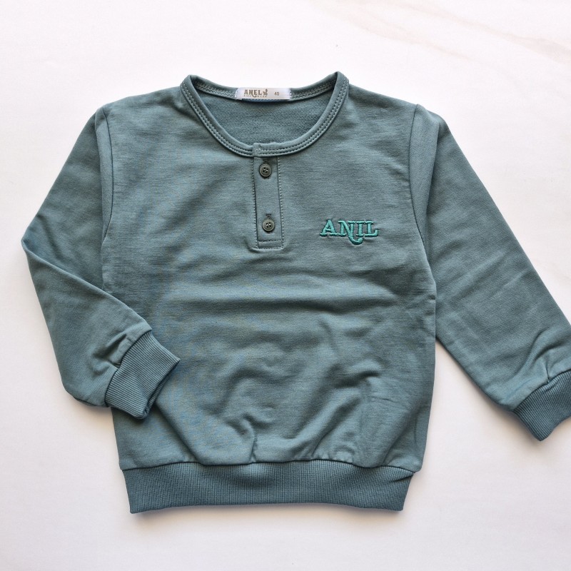 بلوز دورس سبز دودی یقه ژاپنی آنیل kids