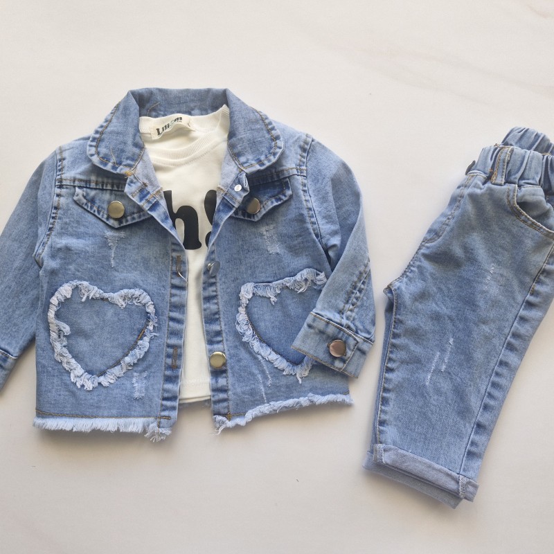 ست سه تکه جین مجلسی دخترانه لیلیوم