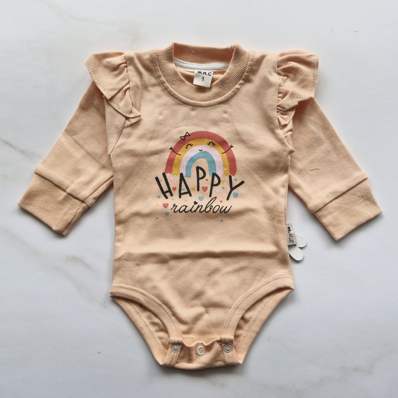 بادی آستین بلند گلبهی رنگین کمان مهتاب کوچولو