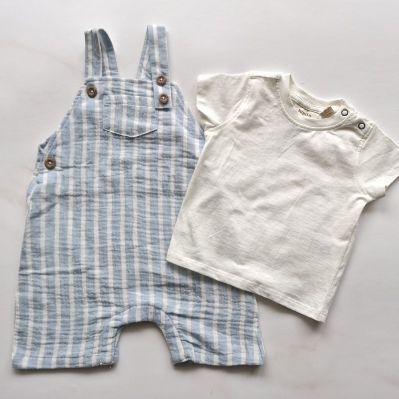 ست تیشرت و بیلرسوت آبی راه راه لوپیلو