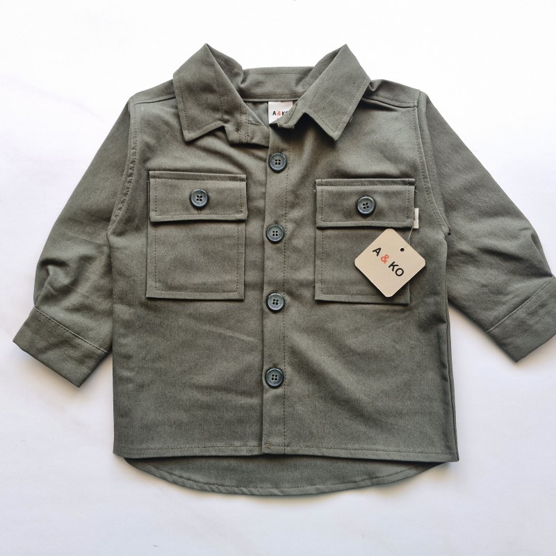 پیراهن کتان سبز امیرکوچولو