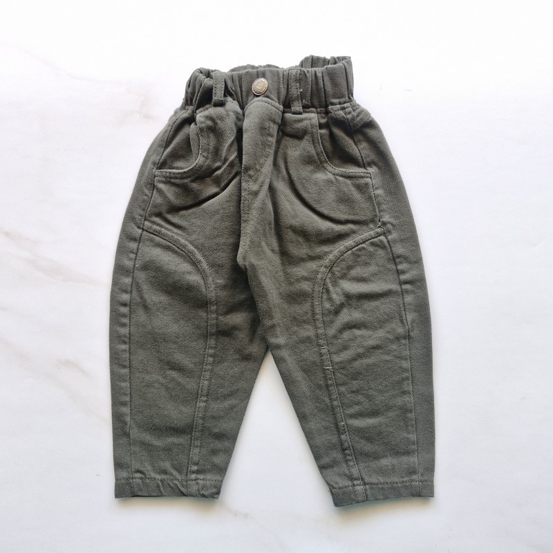 شلوار کتان سبز امیرکوچولو