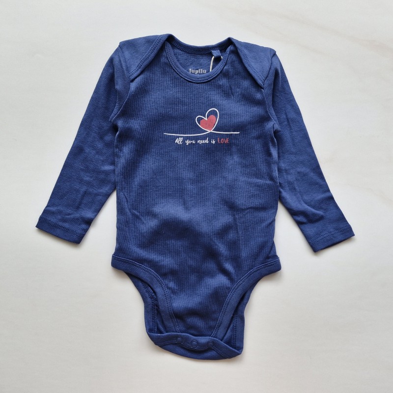 بادی آستین بلند قلب سرمه ای لوپیلو