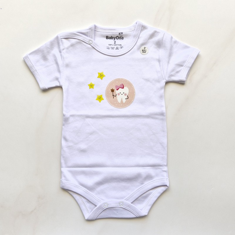 بادی آستین کوتاه دندونی دخترانه ستاره