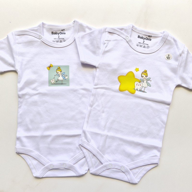 بادی آستین کوتاه دندونی دخترانه فرشته