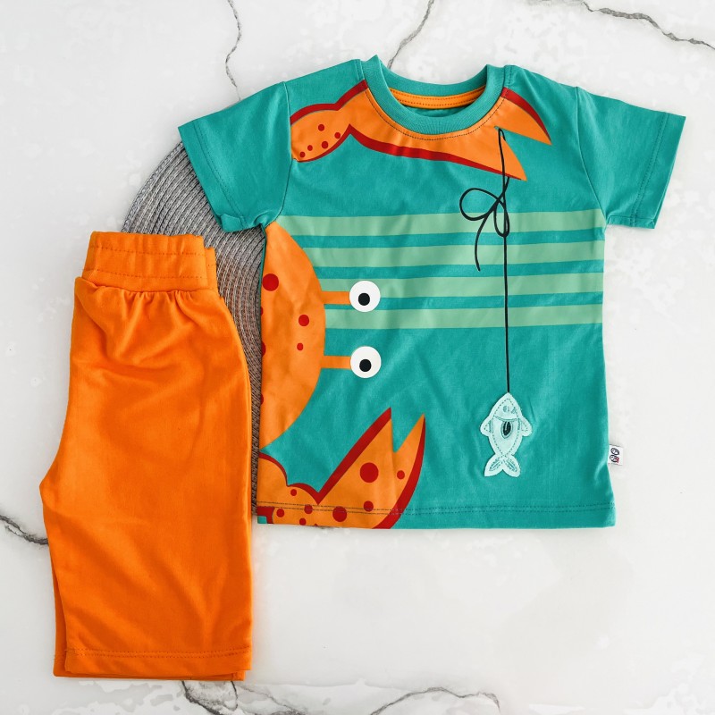 تیشرت و شلوارک خرچنگ سبز وچیون kids