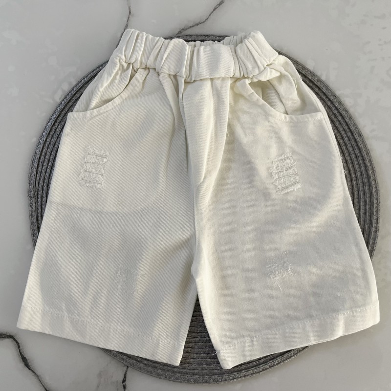 شلوارک کتان شیری kids