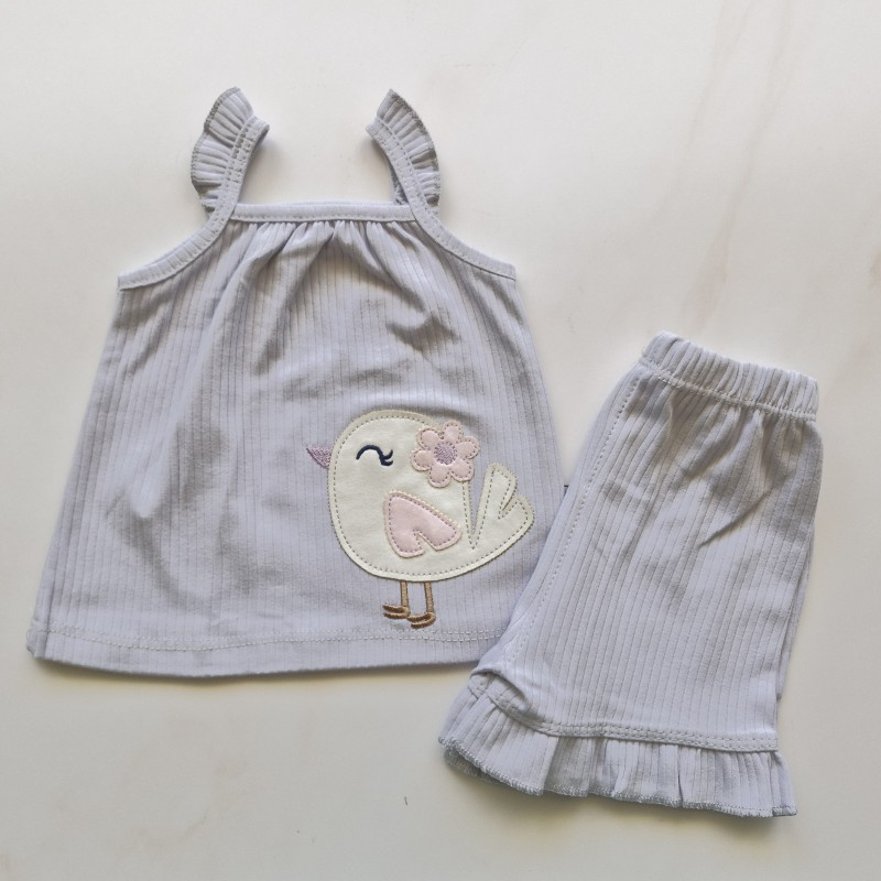 تاپ و شلوارک جوجه نقرآبی وچیون