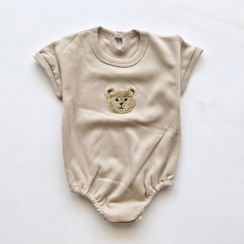 بادی آستین کوتاه بیسکویتی تدی کرم