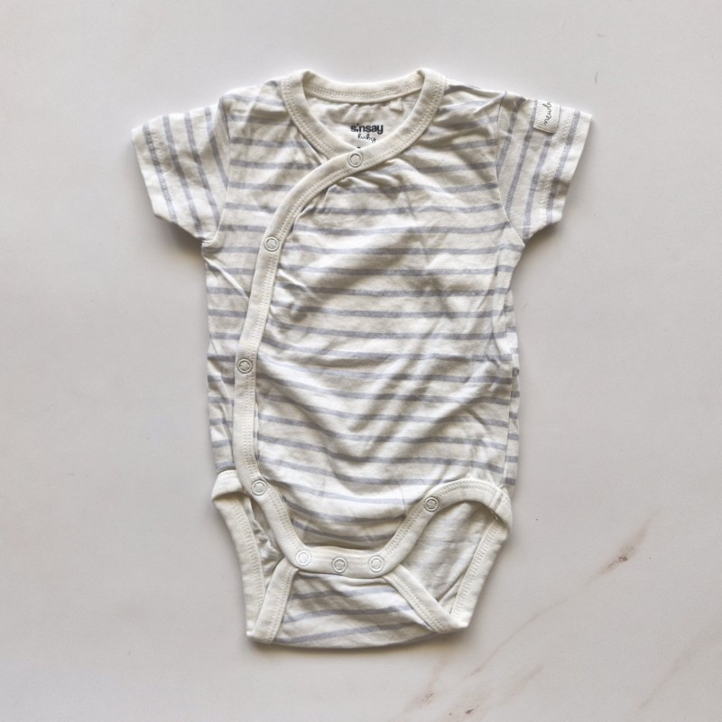 بادی وارداتی راه راه جلودکمه sinsay