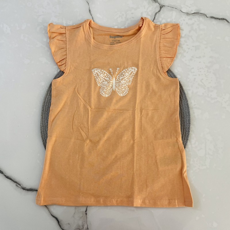 تیشرت آستین چیندار پروانه گلبهی لوپیلو kids