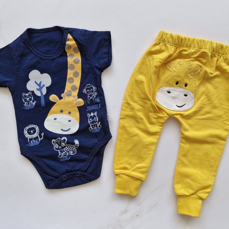 بادی و شلوار زرافه سرمه ای وچیون