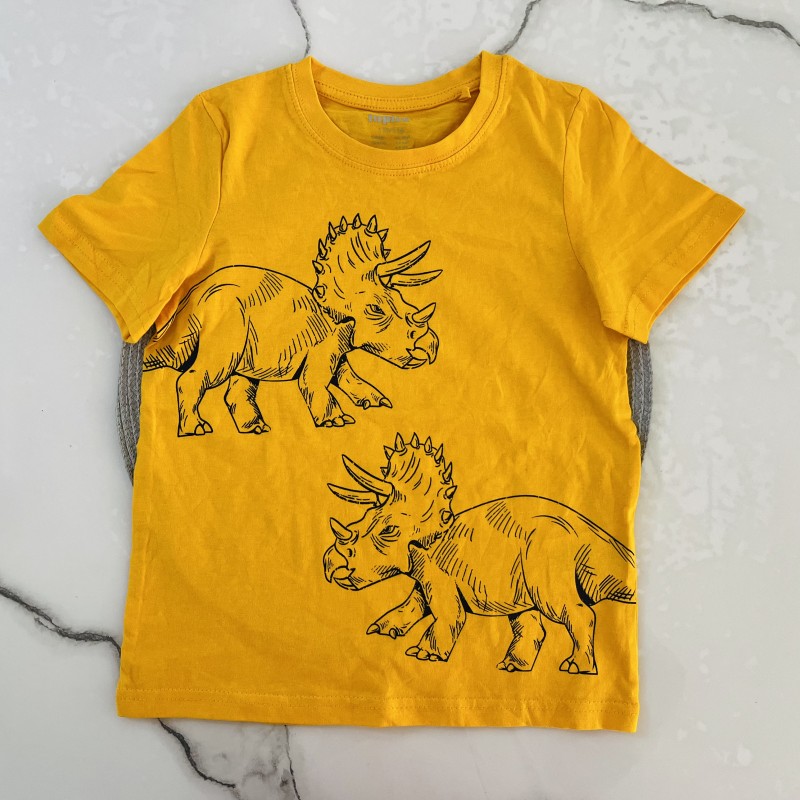 تیشرت آستین کوتاه تی دایناسور پرتقالی لوپیلو kids
