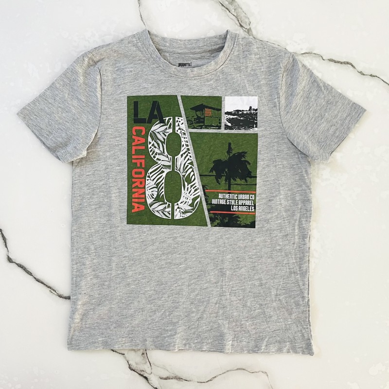 تیشرت آستین کوتاه طوسی کالیفرنیا پپرتز kids