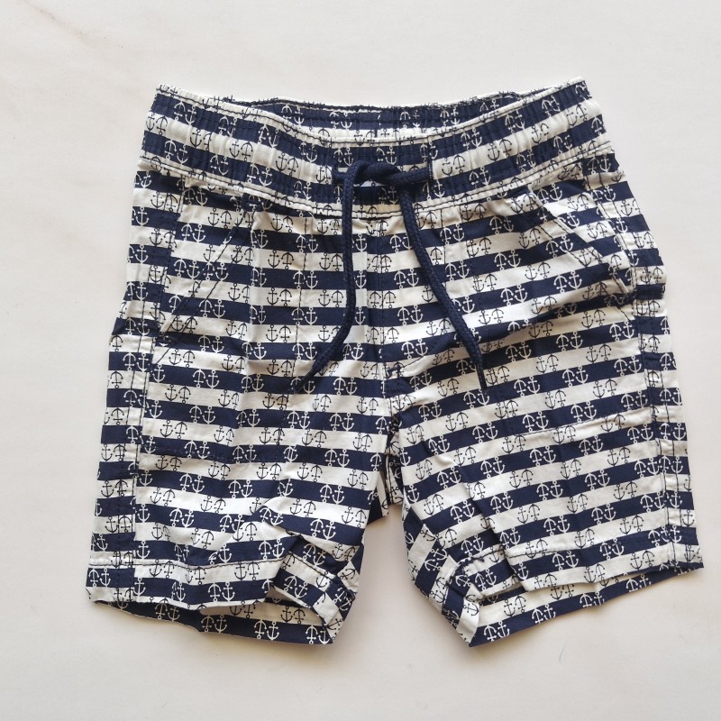 شلوارک کتان کاغذی تمام چاپ لنگر لوپیلو