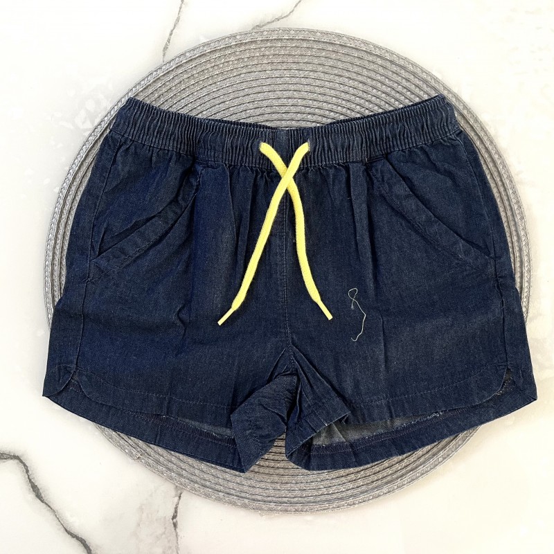 شلوارک جین کاغذی بند لیمویی لوپیلو kids