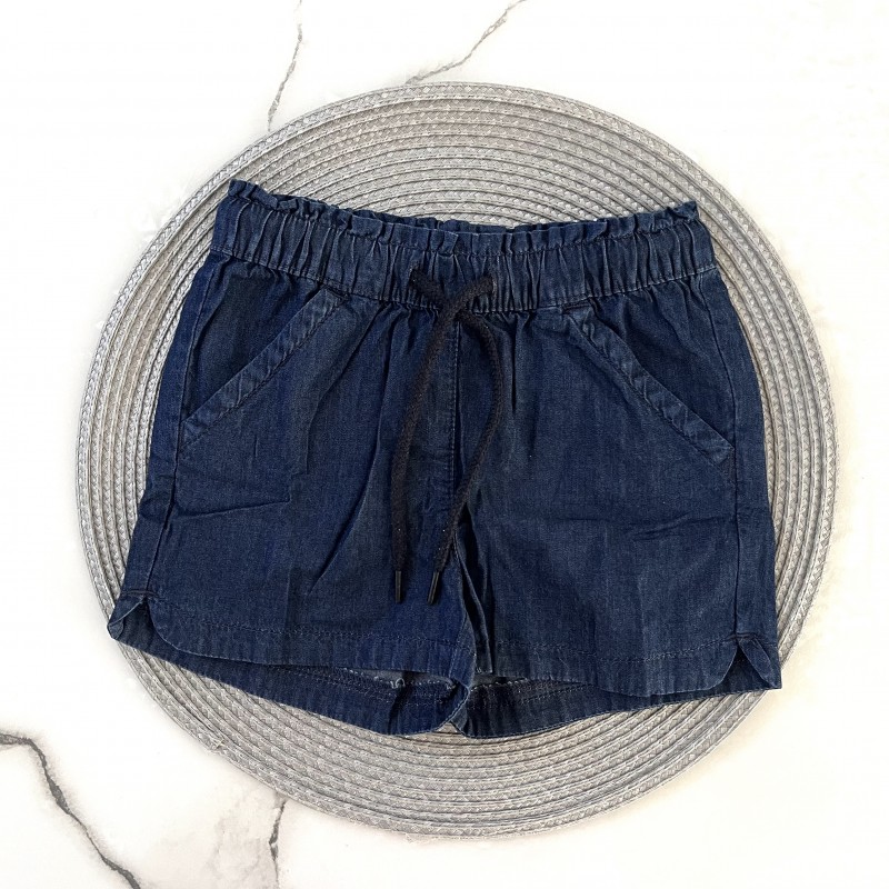 شلوارک جین کاغذی بند سرمه ای لوپیلو kids