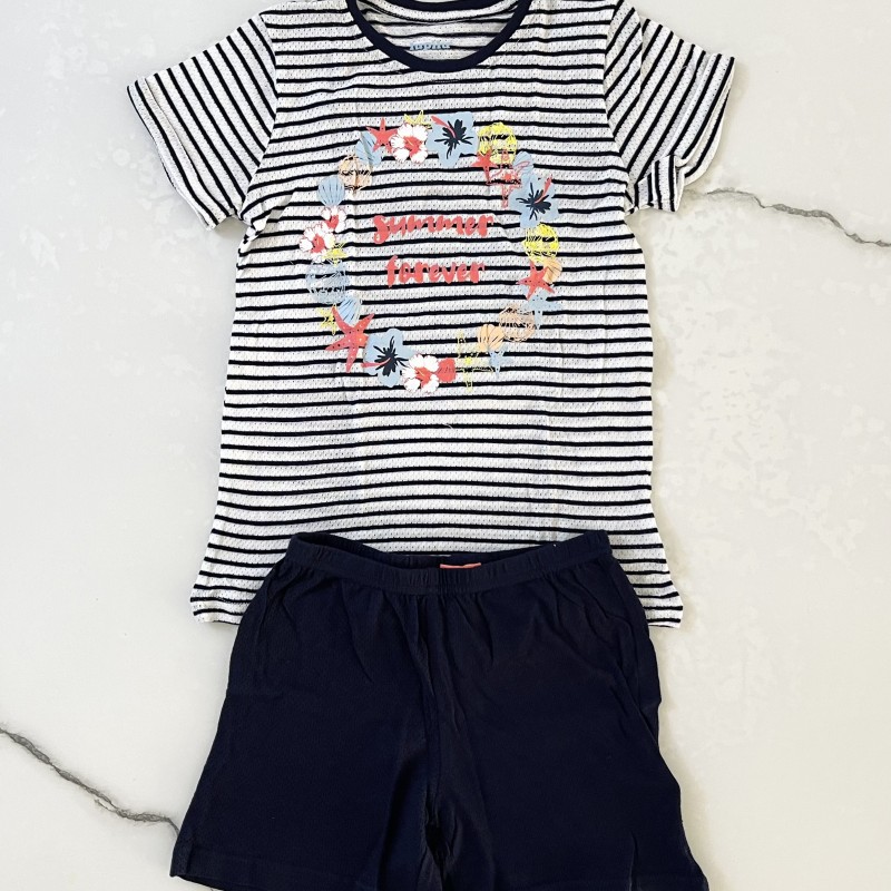 تیشرت شلوارک راه راه سوزنی لوپیلو kids