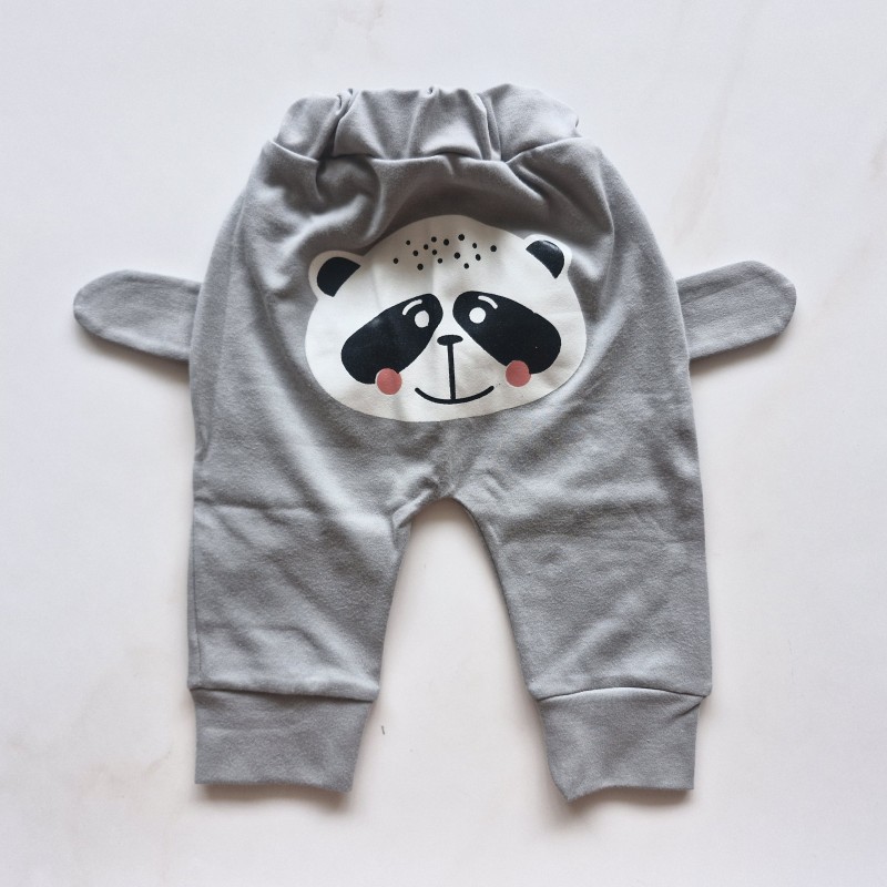 شلوار گوشدار پاندا طوسی