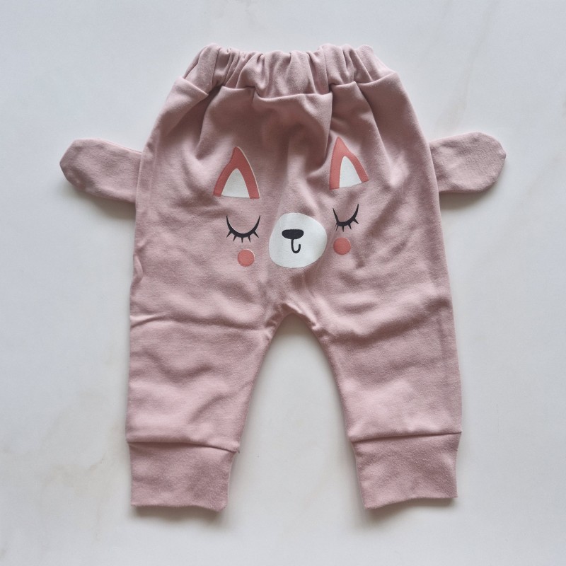 شلوار گوشدار گربه صورتی